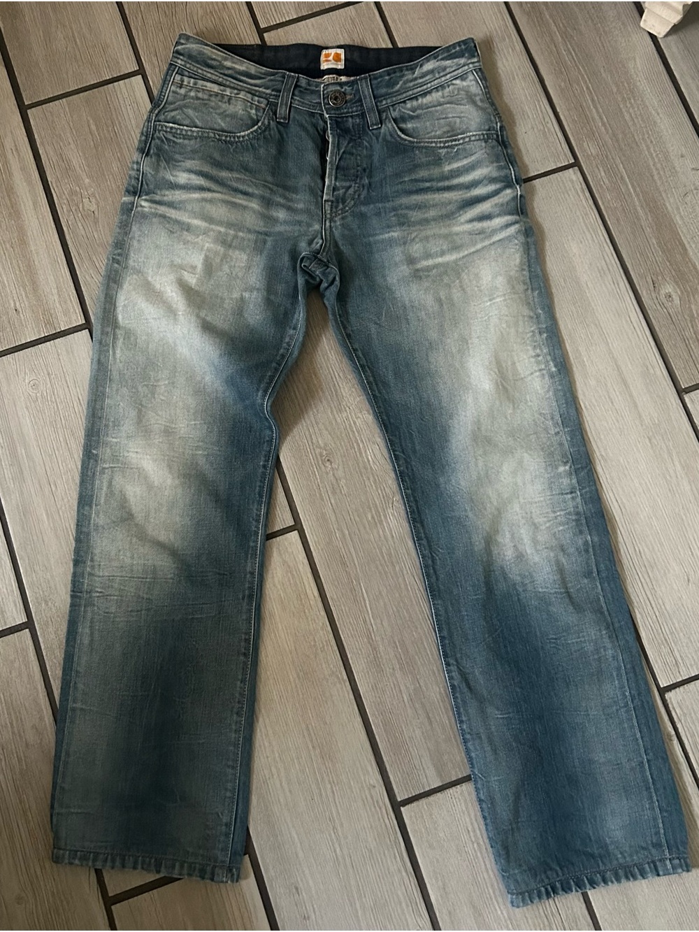 BOSS ORANGE Men's Light Wash Selvedge regular fit